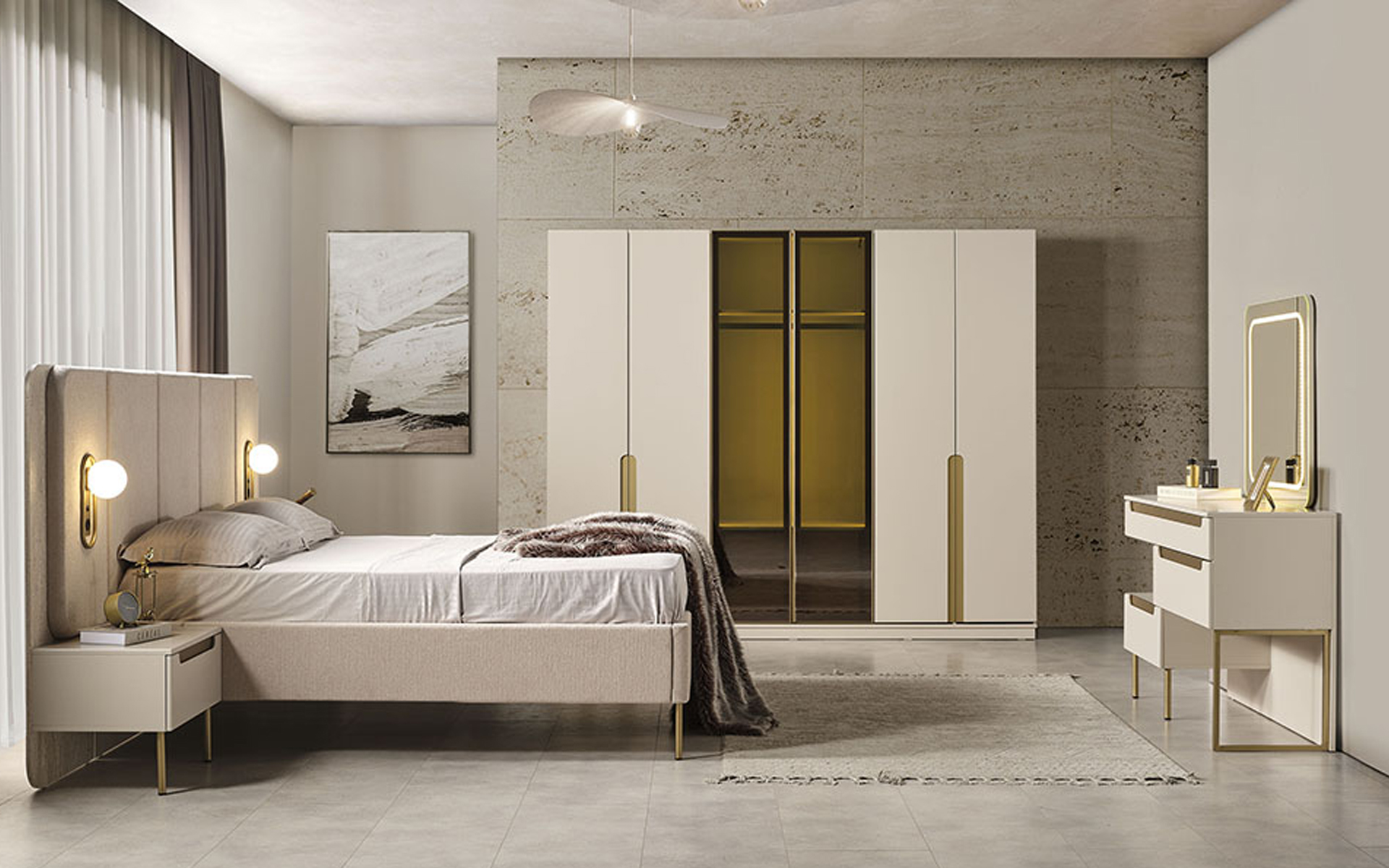 Zara Gold Yatak Odası